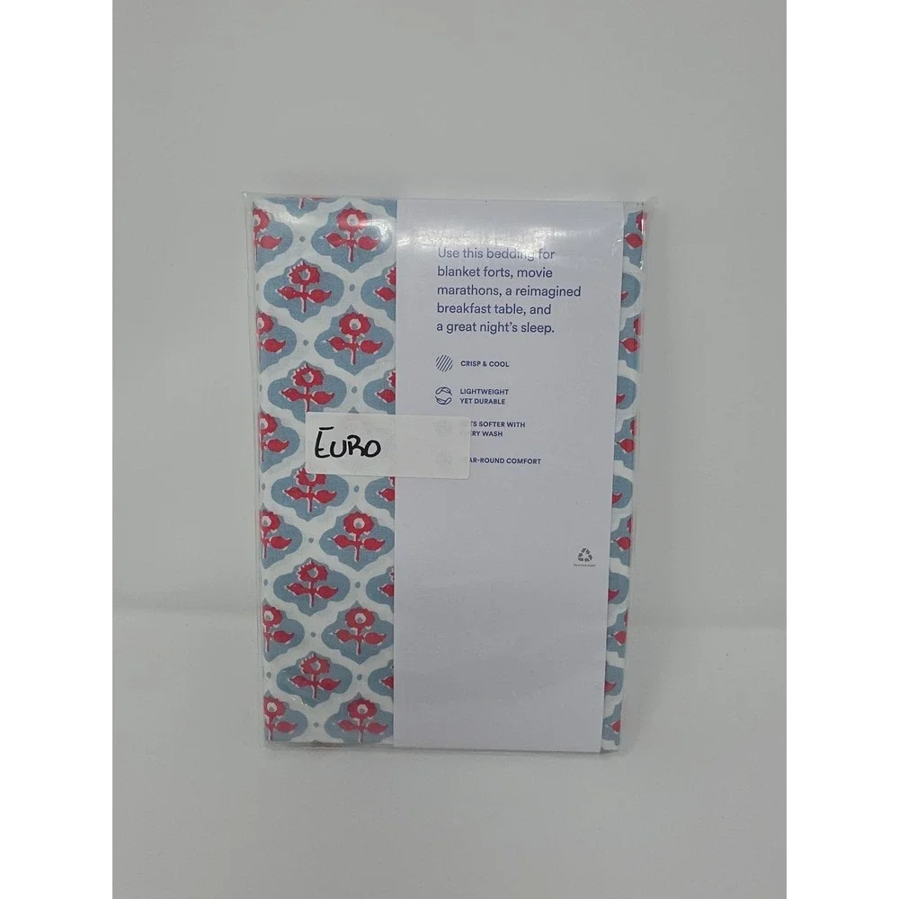Company Store Mini Garden Block Euro Sham 26 In X 26 In NWT
